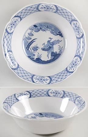 Old Chelsea Blue (Blue Birds, Flowers) 8" Round Vegetable Bowl