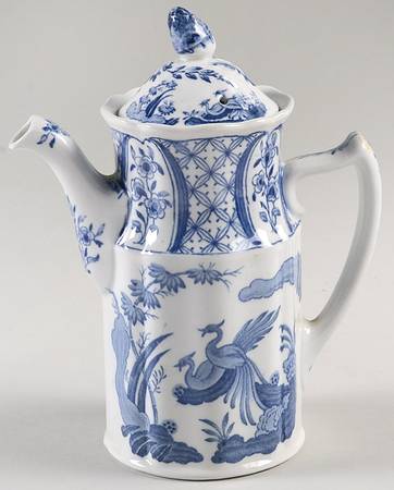 Old Chelsea Blue (Blue Birds, Flowers) Mini Coffee Pot & Lid