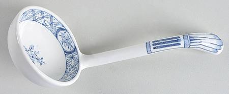 Old Chelsea Blue (Blue Birds, Flowers) Solid Piece Sauce Ladle