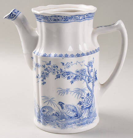 Quail Blue (Round Quail Backstamp) Coffee Pot No Lid