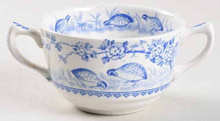 Quail Blue (Round Quail Backstamp) Bouillon Cup