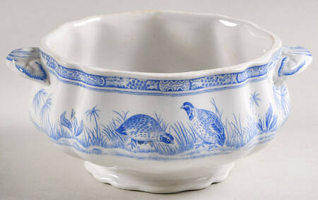 Quail Blue (Round Quail Backstamp) Tureen No Lid