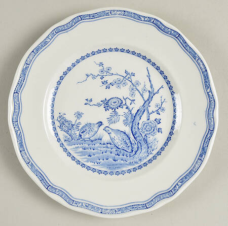 Quail Blue (Round Quail Backstamp) Salad Plate