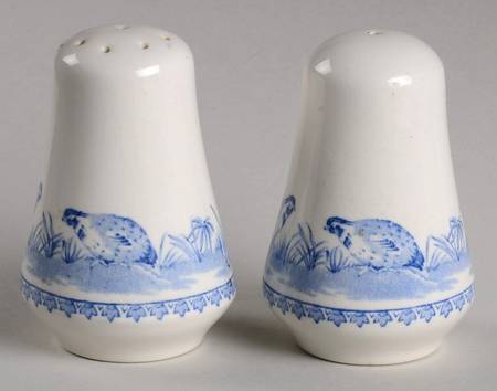 Quail Blue (Round Quail Backstamp) Salt & Pepper Set