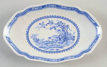 Quail Blue (Round Quail Backstamp) Relish