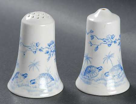 Quail Blue (Round Quail Backstamp) Salt & Pepper Set