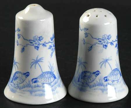 Quail Blue (Round Quail Backstamp) Salt & Pepper Set