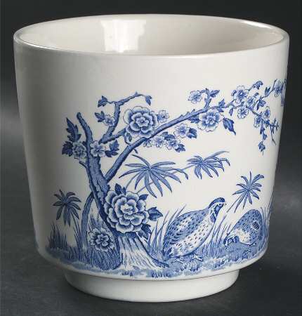 Quail Blue (Round Quail Backstamp) 4" Flower Pot