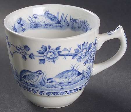 Quail Blue (Round Quail Backstamp) Flat Demitasse Cup