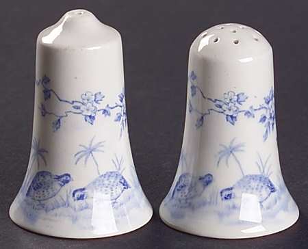 Quail Blue (Round Quail Backstamp) Salt & Pepper Set