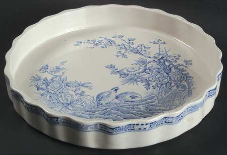 Quail Blue (Round Quail Backstamp) 10" Quiche