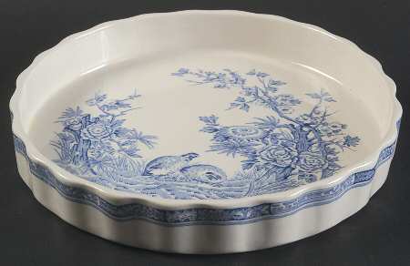 Quail Blue (Round Quail Backstamp) 8" Quiche