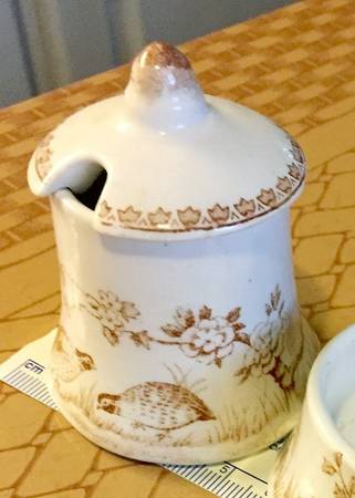 Quail Brown Mustard Jar & Lid