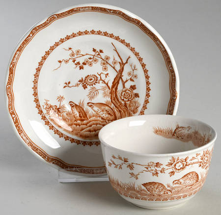 Quail Brown Bouillon Cup & Saucer