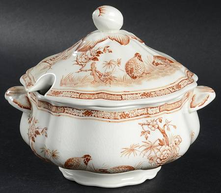 Quail Brown Gravy Boat & Lid