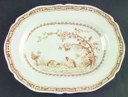 Quail Brown 9" Oval Serving Platter