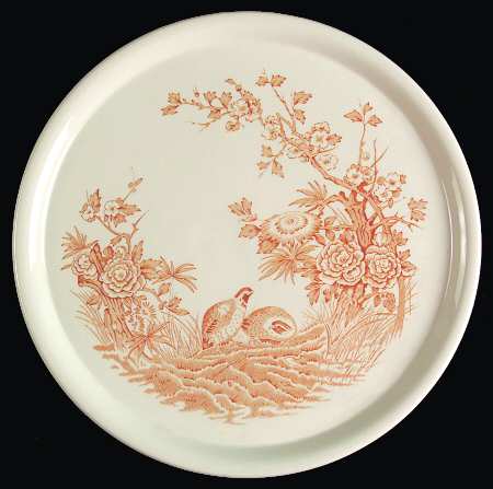 Quail Brown Cake Plate
