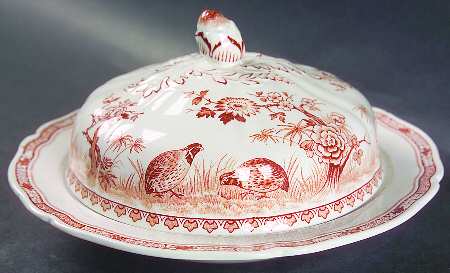 Quail Brown Round Covered Butter