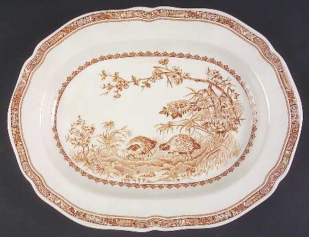 Quail Brown 11" Oval Serving Platter