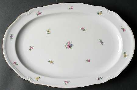 Dresden Flower 15" Oval Serving Platter