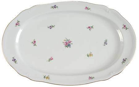 Dresden Flower 13" Oval Serving Platter