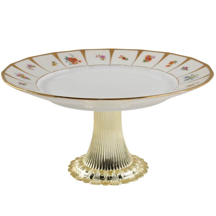 FUR3 Cake Stand with 4"-5" Metal Pedestal  Hc