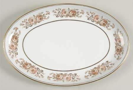 Gerverot Rose (Gold Verge) 13" Oval Serving Platter