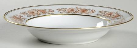 Gerverot Rose (Gold Verge) Rim Soup Bowl by Furstenberg
