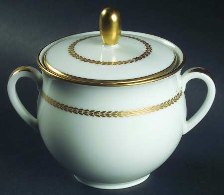 Golden Laurel Sugar Bowl & Lid