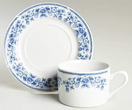 Blue Chintz Flat Cup & Saucer Set