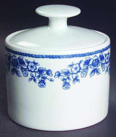 Blue Chintz Sugar Bowl & Lid