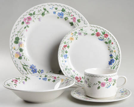English Garden (225-225a, White Background) 5 Piece Place Setting