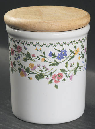 English Garden (225-225a, White Background) 6" Storage Jar & Lid