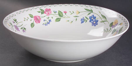 English Garden (225-225a, White Background) 9" Round Vegetable Bowl