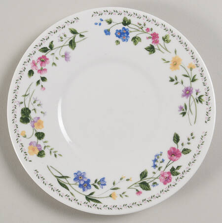English Garden (225-225a, White Background) Saucer for Flat Cup