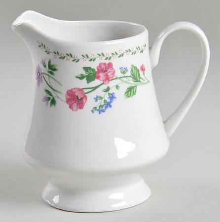 English Garden (225-225a, White Background) Footed Creamer