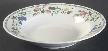 English Garden (225-225a, White Background) Rim Soup Bowl