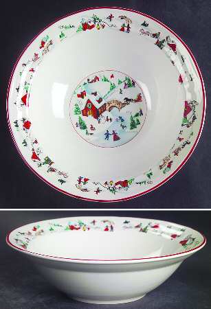 White Christmas Soup/Cereal Bowl