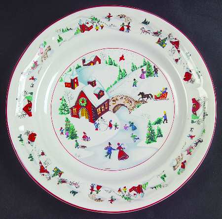 White Christmas Salad Plate