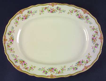 Aida (Mustard Trim) 15" Oval Serving Platter