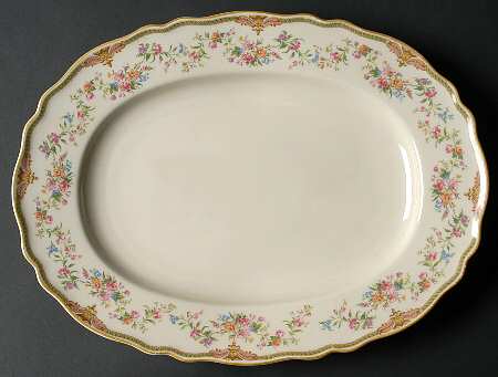 Aida (Mustard Trim) 13" Oval Serving Platter