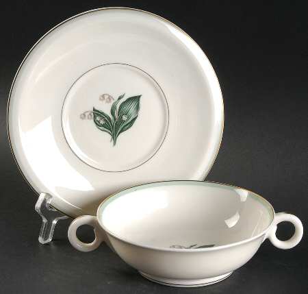 FRL5 Footed Cream Soup Bowl & Saucer Set