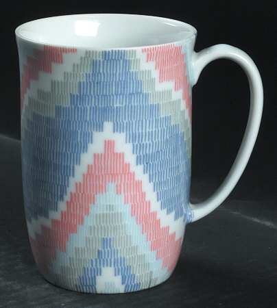 Flame Stitch Blue Mug