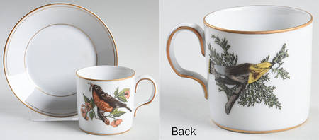 Collector's Bird Flat Demitasse Cup & Saucer Set