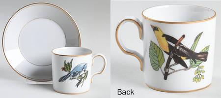 Collector's Bird Flat Demitasse Cup & Saucer Set