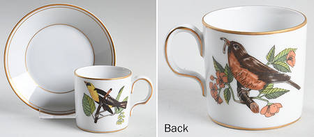 Collector's Bird Flat Demitasse Cup & Saucer Set