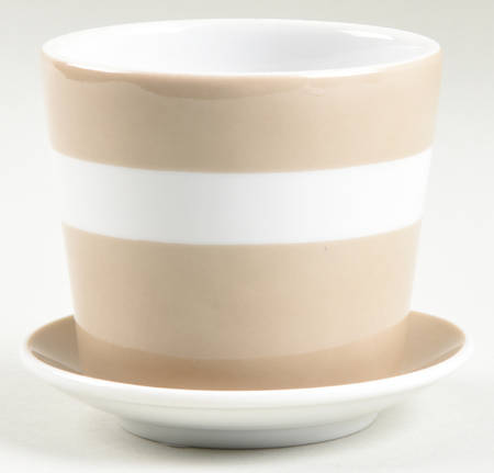 La Ronde Fawn Brown 3" Flower Pot & Underplate