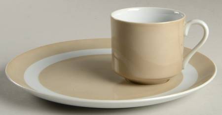 La Ronde Fawn Brown Snack Plate & Cup Set