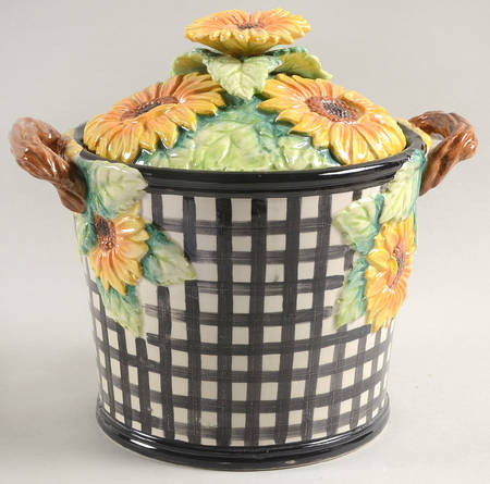 Country Sunflower Cookie Jar & Lid