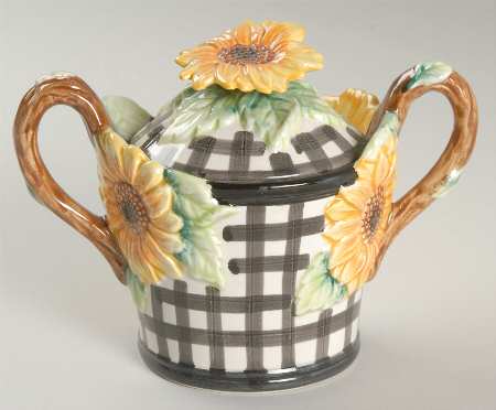 Country Sunflower Sugar Bowl & Lid
